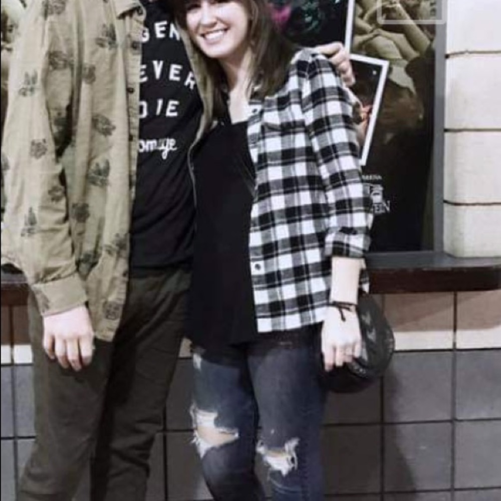 Plaid black/white flannel